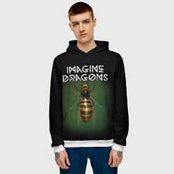 Толстовка-худи мужская Imagine Dragons рок, цвет: 3D-белый — фото 2