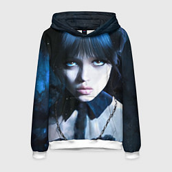 Толстовка-худи мужская Уэнсдэй: дочь Аддамсов, цвет: 3D-белый