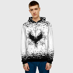 Толстовка-худи мужская Eagle and vegvsir, цвет: 3D-черный — фото 2