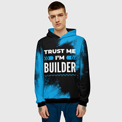 Толстовка-худи мужская Trust me Im builder dark, цвет: 3D-черный — фото 2