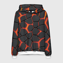 Толстовка-худи мужская Неоновый разлом - жёлтый, цвет: 3D-белый