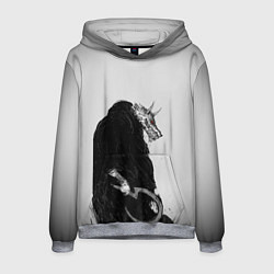 Толстовка-худи мужская Хоррор волк, цвет: 3D-меланж
