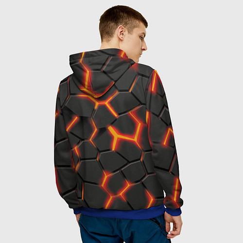 Мужская толстовка Разлив лавы / 3D-Синий – фото 4