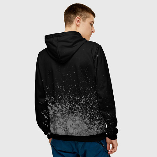 Мужская толстовка Прораб - в красной рамке на темном / 3D-Черный – фото 4