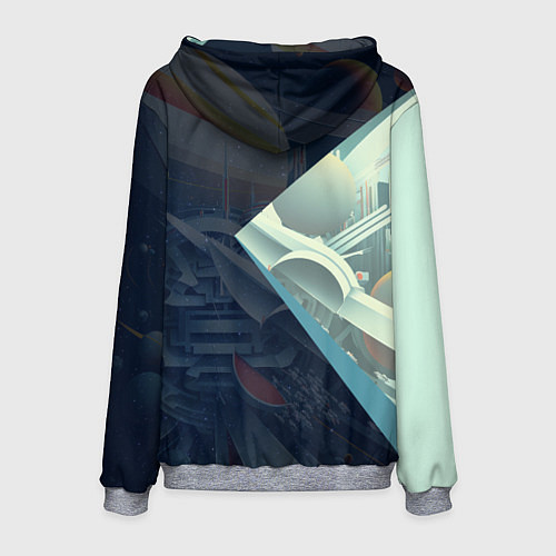 Мужская толстовка Космос в стиле кубизма / 3D-Меланж – фото 2