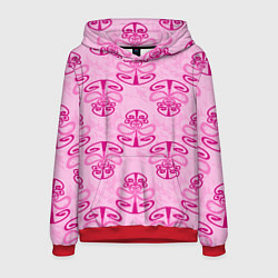 Толстовка-худи мужская Розовый орнамент, цвет: 3D-красный