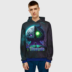 Толстовка-худи мужская Terraria monster, цвет: 3D-синий — фото 2