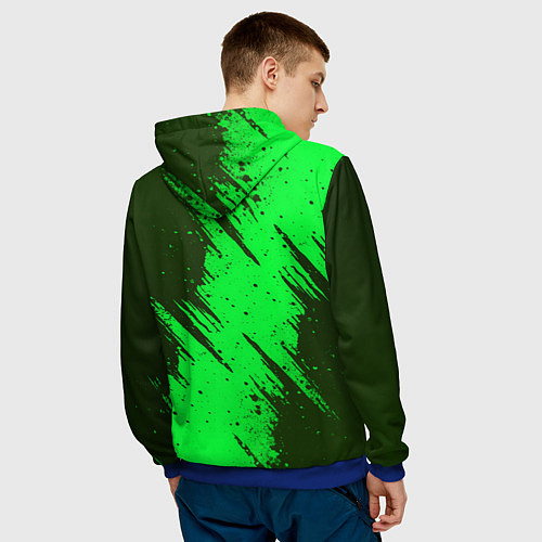 Мужская толстовка Skoda - green / 3D-Синий – фото 4