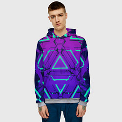 Толстовка-худи мужская Cyber armor - neon, цвет: 3D-меланж — фото 2