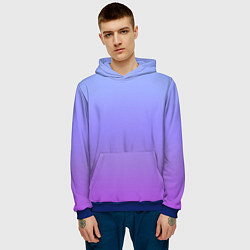 Толстовка-худи мужская Фиолетовый градиент, цвет: 3D-синий — фото 2