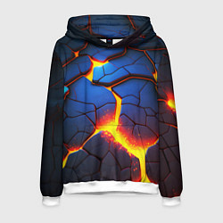 Мужская толстовка Яркая неоновая лава, разломы