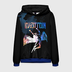 Толстовка-худи мужская Led Zeppelin black, цвет: 3D-синий