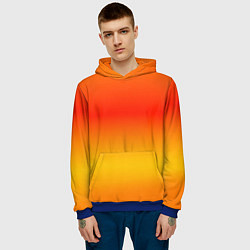 Толстовка-худи мужская Переливы оранжевого, цвет: 3D-синий — фото 2