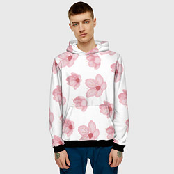 Толстовка-худи мужская Цветение сакуры, цвет: 3D-черный — фото 2