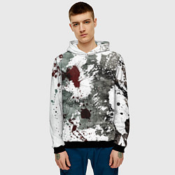 Толстовка-худи мужская Кровь и чернила, цвет: 3D-черный — фото 2