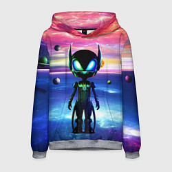 Мужская толстовка Детёныш пришельца - нейросеть - неон