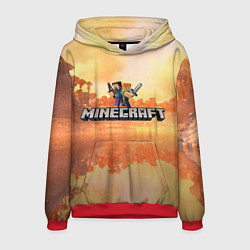 Толстовка-худи мужская Стив Майнкрафт Minecraft, цвет: 3D-красный