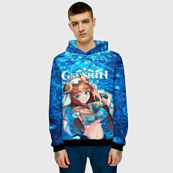 Толстовка-худи мужская Нилу на фоне воды, цвет: 3D-черный — фото 2