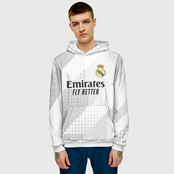 Толстовка-худи мужская ФК Реал Мадрид, цвет: 3D-белый — фото 2