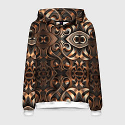 Толстовка-худи мужская Золотой узор - паттерн, цвет: 3D-белый