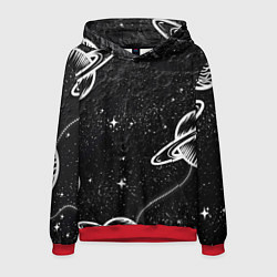 Мужская толстовка Черно-белый Сатурн