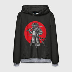 Толстовка-худи мужская Японский воин-самурай, цвет: 3D-меланж