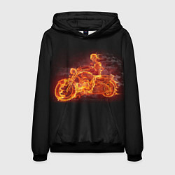 Толстовка-худи мужская Скорость байкера на максималках, цвет: 3D-черный