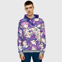 Толстовка-худи мужская Японские девушки в стиле анимэ, цвет: 3D-меланж — фото 2