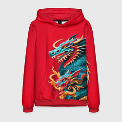 Толстовка-худи мужская Japanese dragon - irezumi, цвет: 3D-красный