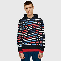 Толстовка-худи мужская Vanguard neon pattern, цвет: 3D-красный — фото 2