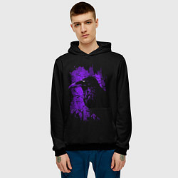 Толстовка-худи мужская Dark purple raven, цвет: 3D-черный — фото 2