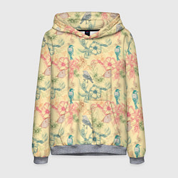 Мужская толстовка Птицы и цветы