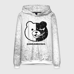 Толстовка-худи мужская Danganronpa с потертостями на светлом фоне, цвет: 3D-белый