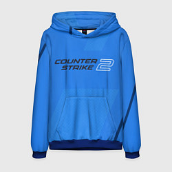 Толстовка-худи мужская Counter Strike 2 с логотипом, цвет: 3D-синий