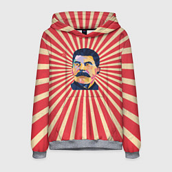 Толстовка-худи мужская Сталин полигональный, цвет: 3D-меланж
