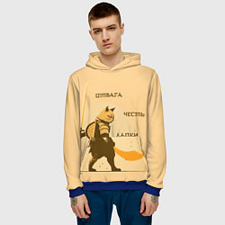 Толстовка-худи мужская Кот-воин, цвет: 3D-синий — фото 2