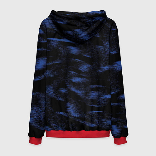 Мужская толстовка Абстракция синего / 3D-Красный – фото 2