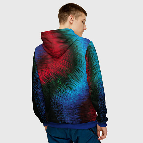 Мужская толстовка Буря красок / 3D-Синий – фото 4