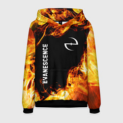 Толстовка-худи мужская Evanescence и пылающий огонь, цвет: 3D-черный