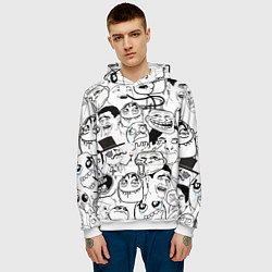 Толстовка-худи мужская Сборник мемов, цвет: 3D-белый — фото 2