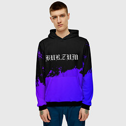 Толстовка-худи мужская Burzum purple grunge, цвет: 3D-черный — фото 2