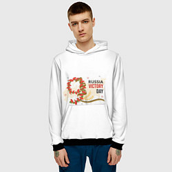 Толстовка-худи мужская 9 мая - russia victory day, цвет: 3D-черный — фото 2