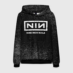 Мужская толстовка Nine Inch Nails с потертостями на темном фоне