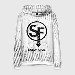 Мужская толстовка Sally Face с потертостями на светлом фоне