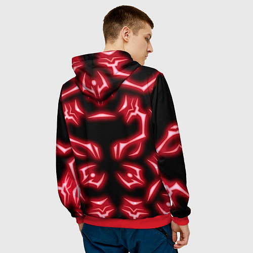 Мужская толстовка Магическая битва светящиеся Знаки Сукуны / 3D-Красный – фото 4