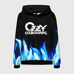Толстовка-худи мужская Ozzy Osbourne blue fire, цвет: 3D-черный