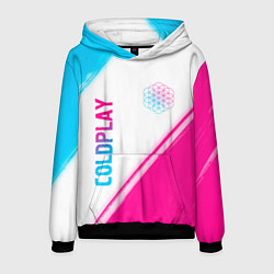 Толстовка-худи мужская Coldplay neon gradient style: надпись, символ, цвет: 3D-черный