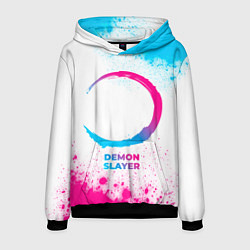 Толстовка-худи мужская Demon Slayer neon gradient style, цвет: 3D-черный