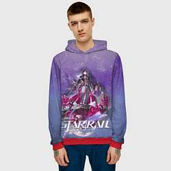 Толстовка-худи мужская Блэйд из хонкай стар рейл, цвет: 3D-красный — фото 2