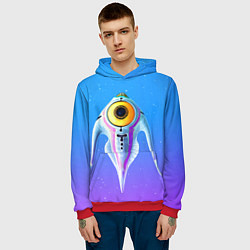 Толстовка-худи мужская Subnautica инопланетная рыба, цвет: 3D-красный — фото 2